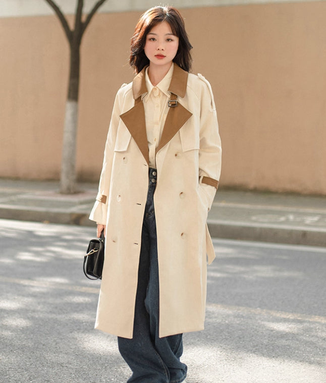 Retro Petite Below-the-knee British-style Drapey Midi Coat